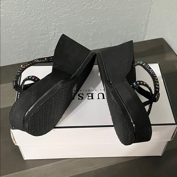 Guess Black Sandals with Multicolor Rhinestones - Picture 3 of 7